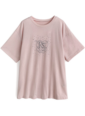 ラインストーンロゴTシャツ