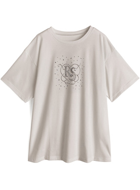 ラインストーンロゴTシャツ