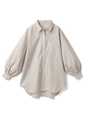 ルーズシルエットストライプシャツ