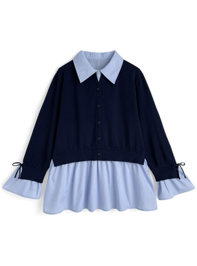 シャツドッキングニットチュニック