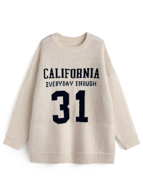 ロゴジャガードニットトップス