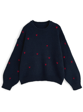 ハート刺繍ニットトップス