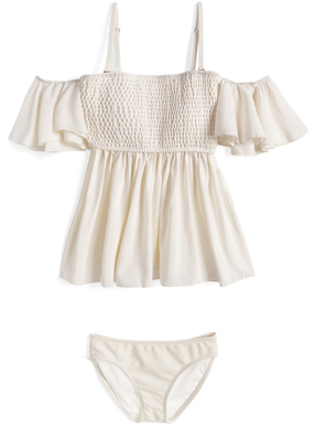 フリルオフショルダーフレアビキニ水着