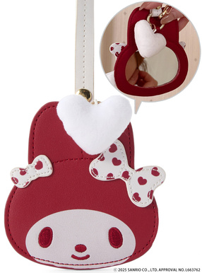 サンリオキャラクターズコラボ　マイメロディクリスマスストラップ付きフェイスミラー