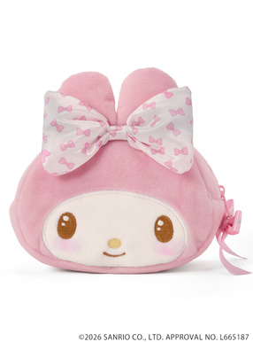 サンリオキャラクターズコラボ　ピンク　マイメロディ　バレンタインフェイスポーチ