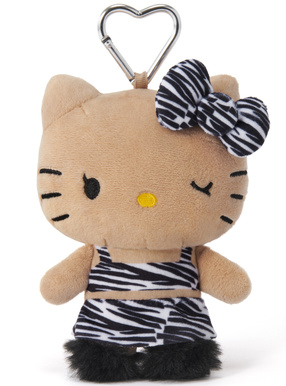 サンリオキャラクターズコラボ　ゼブラ柄日焼けハローキティマスコット