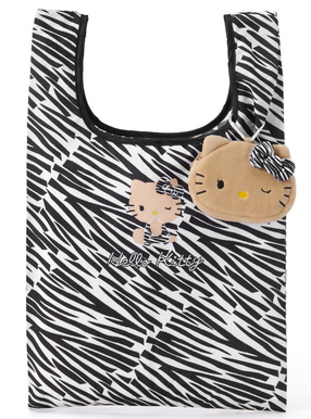 サンリオキャラクターズコラボ　ゼブラ柄日焼けハローキティミニポーチ付きエコバッグ