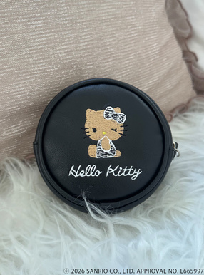 サンリオキャラクターズコラボ　ゼブラ柄日焼けハローキティサークルポーチ