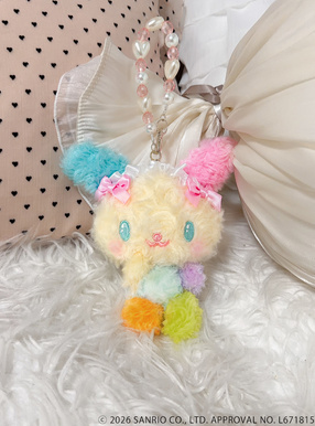 サンリオキャラクターズコラボ　くるくるファーヘッドドレスウサハナマスコット