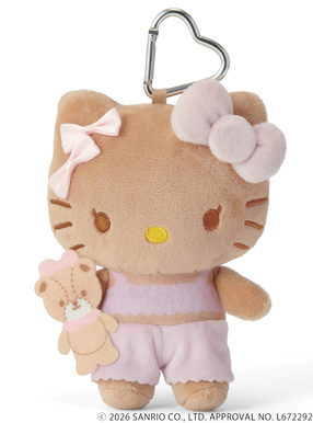 サンリオキャラクターズコラボ　ダブルピンクリボン付き日焼けハローキティマスコット