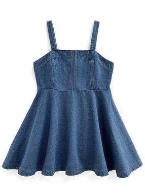 フレアデニムミニジャンパースカート