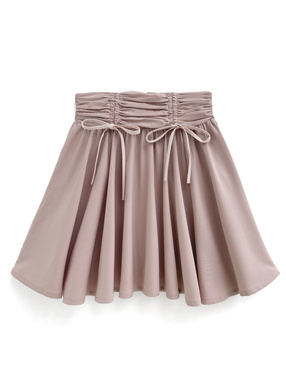 インパン裏地付きドロストリボンミニスカート