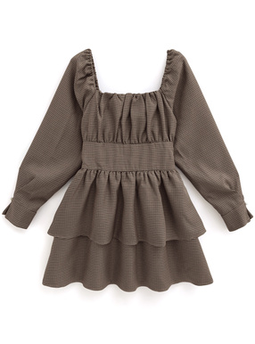 2Wayバックリボン千鳥柄ワンピース