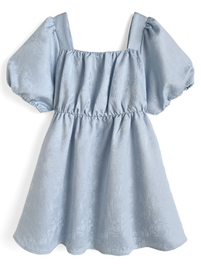 花柄ジャガードバックリボンミニワンピース