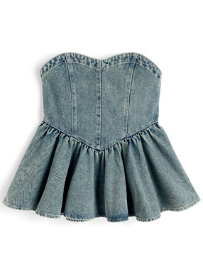 デニムチューブトップス