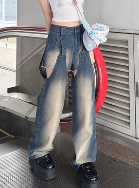 2Wayカッティングデニムパンツ