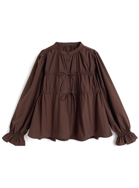 リボンギャザーブラウス