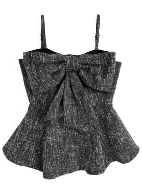 ビッグリボンペプラムツイードキャミソールチュニック