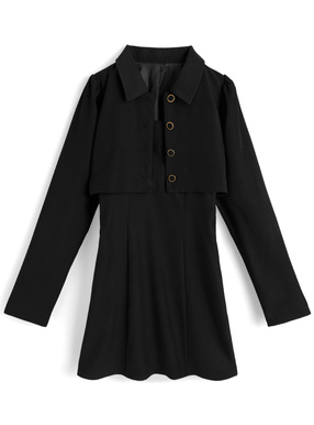 ショートジャケット×ワンピースセットアップ