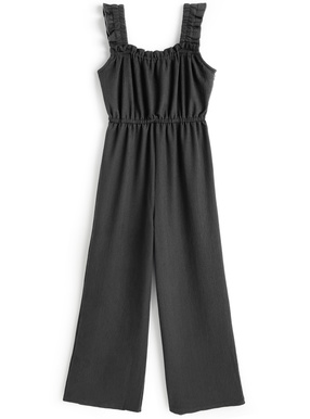 ふくれジャガードフリルオールインワン