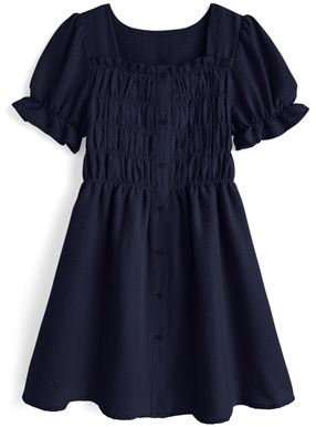 シャーリングチュニックワンピース