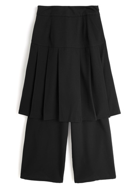 プリーツレイヤードパンツ