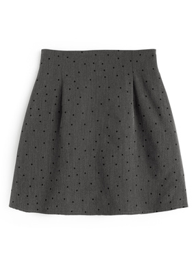 インパン裏地付きドット柄タイトミニスカート
