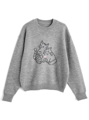 キャットニットトップス