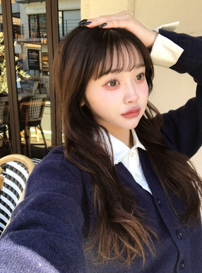 ブラウスレイヤード風ニットカーディガン