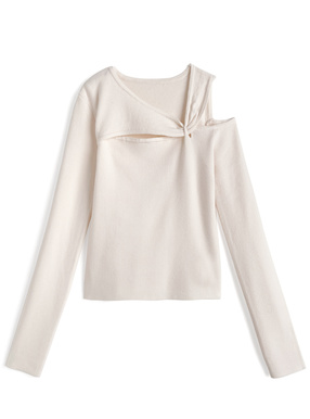 カットアウトツイストニットトップス