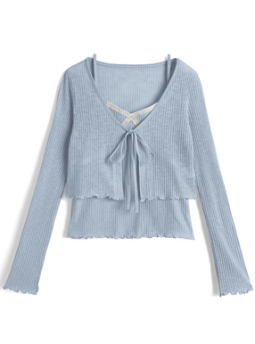 リボンボレロ×レースキャミソールアンサンブル