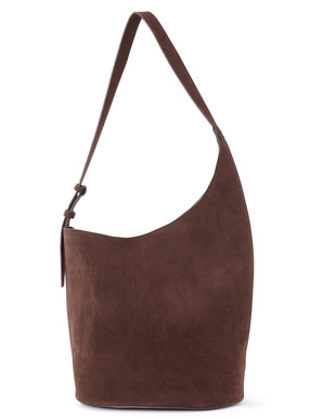 スエードアシンメトリーバケットバッグ