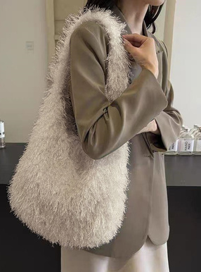 フリンジボアトートバッグ