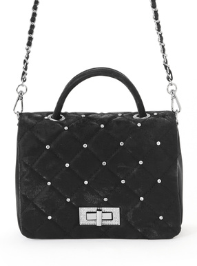 2Wayビジューキルティングフラップバッグ