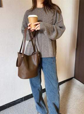 2Wayレザーバケツバッグ