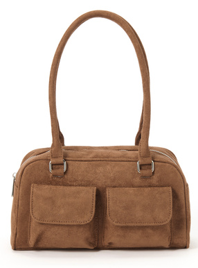 スエードポケットボストンバッグ