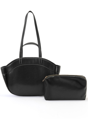 2Wayポーチ付きステッチハンドバッグ