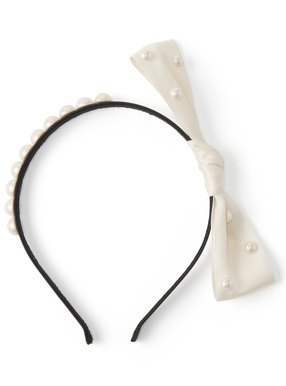 パール付きリボンカチューシャ