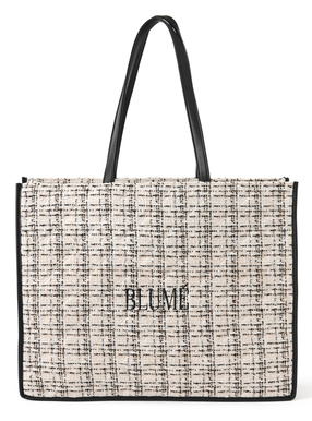 ツイードキルティングロゴ刺繍トートバッグ