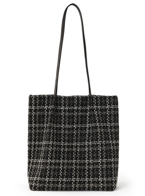 チェック柄ツイードトートバッグ