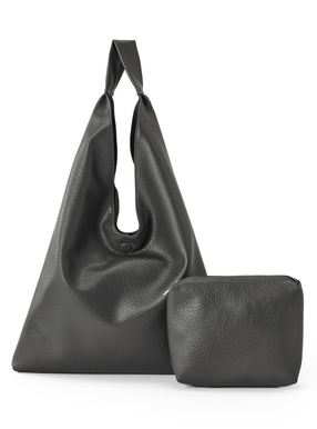 ポーチ付きレザートートバッグ