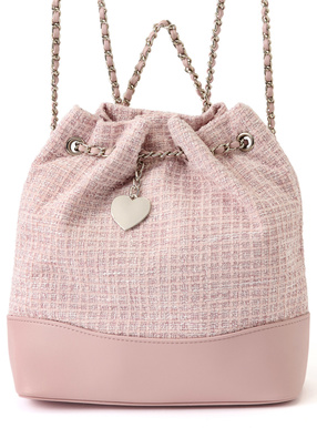 ツイード巾着ミニリュック