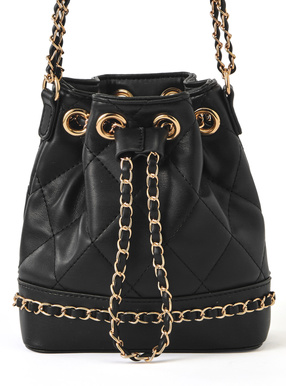 キルティングチェーン巾着ショルダーバッグ