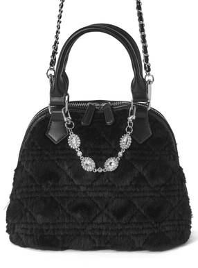 2Wayチャーム付きファーキルティングバッグ