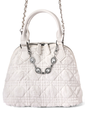 2Wayチャーム付きファーキルティングバッグ