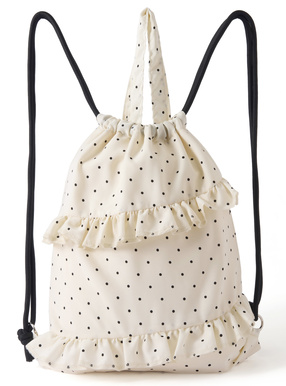 ドット柄フリルナップサック
