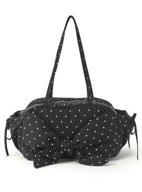 ドット柄リボンハンドバッグ