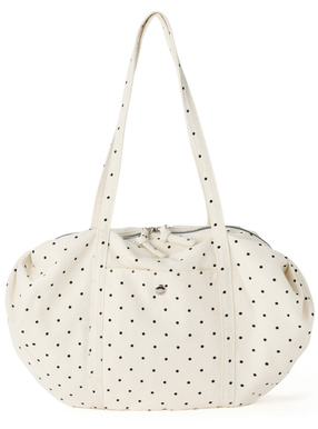 ドット柄ギャザーボストンバッグ