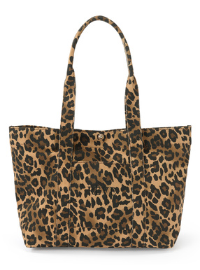 レオパード柄ロゴ刺繍トートバッグ