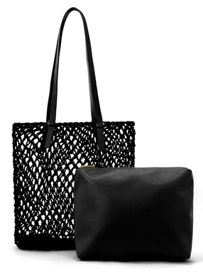 ポーチ付きフィッシュネットトートバッグ